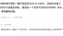 中南建设：潍坊林清月一期预计下半年交付