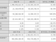 温州宏丰2023年净利2112.07万同比下滑30.35% 董事长陈晓薪酬163.77万